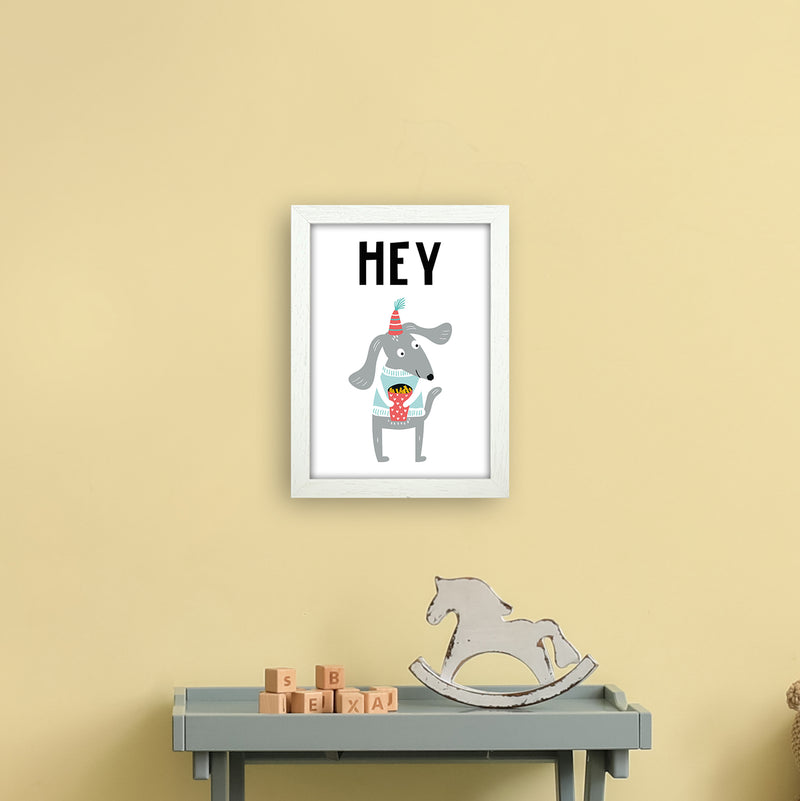 Hey Animal Pop  Art Print by Pixy Paper A4 Oak Frame