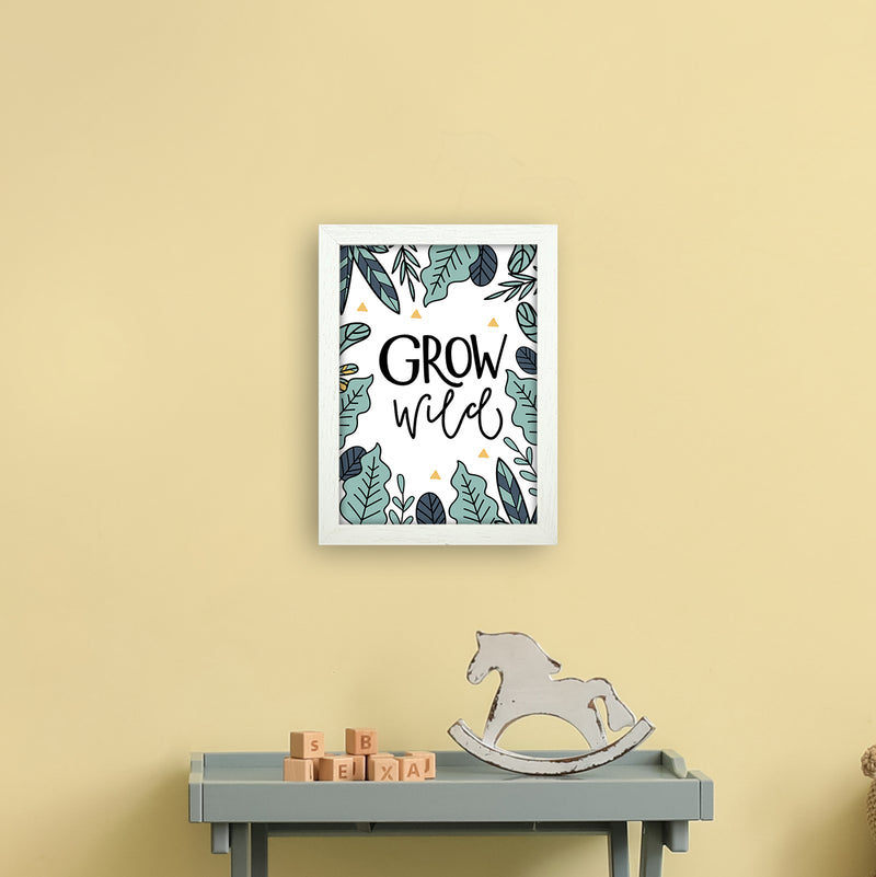 Grow Wild  Art Print by Pixy Paper A4 Oak Frame