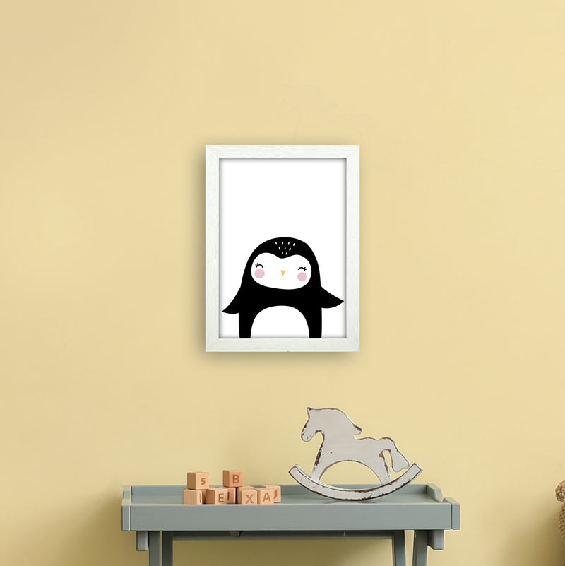 Penguin  Art Print by Pixy Paper A4 Oak Frame