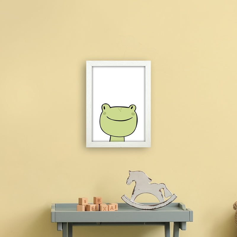 Frog  Art Print by Pixy Paper A4 Oak Frame