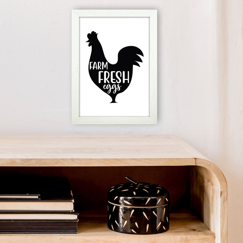 Farm Fresh Eggs  Art Print by Pixy Paper A4 Oak Frame