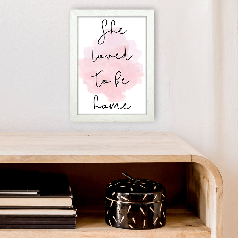 She Loved To Be Home  Art Print by Pixy Paper A4 Oak Frame