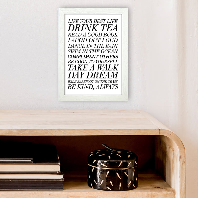 Live Your Best Life  Art Print by Pixy Paper A4 Oak Frame