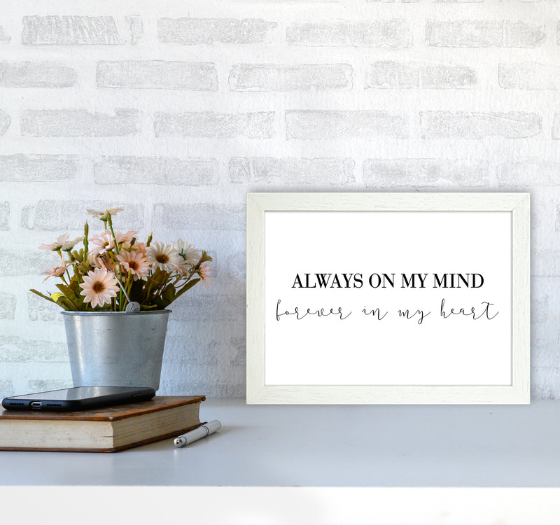 Always On My Mind  Art Print by Pixy Paper A4 Oak Frame