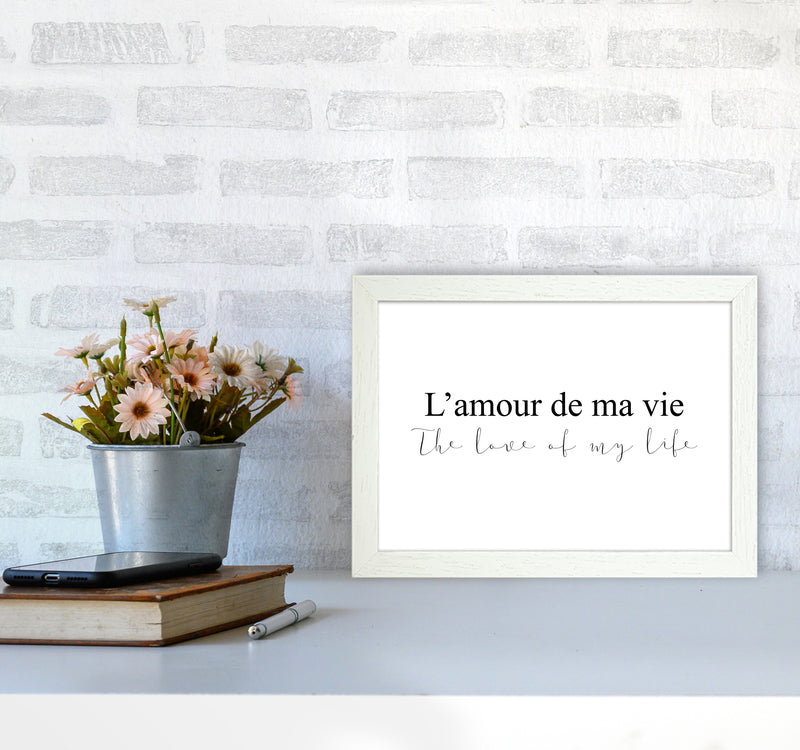 L'Amour De Ma Vie  Art Print by Pixy Paper A4 Oak Frame