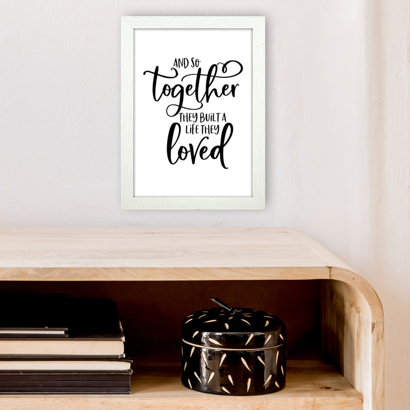 And So Together  Art Print by Pixy Paper A4 Oak Frame