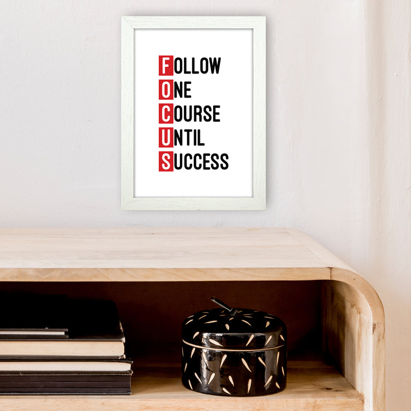 Focus Red  Art Print by Pixy Paper A4 Oak Frame