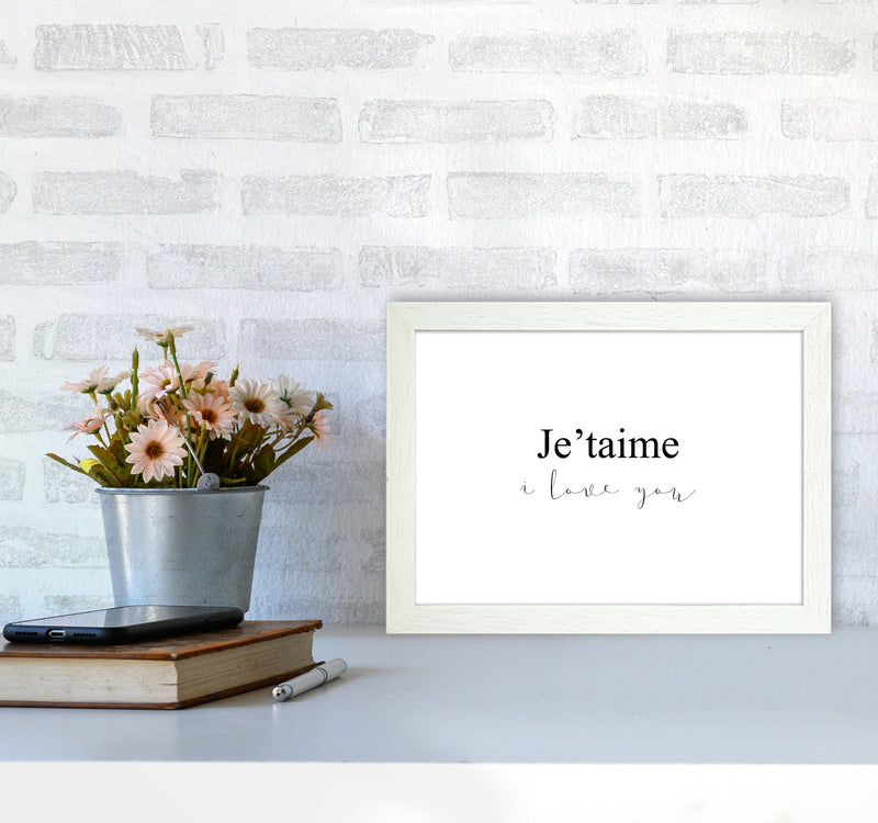 Je'Taime  Art Print by Pixy Paper A4 Oak Frame
