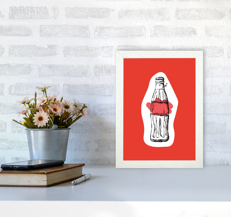 Kitchen Pop Cola Red Art Print by Pixy Paper A4 Oak Frame
