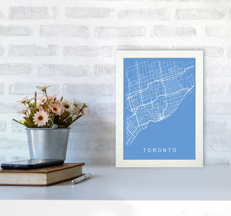 Toronto Map Blueprint Art Print by Pixy Paper A4 Oak Frame