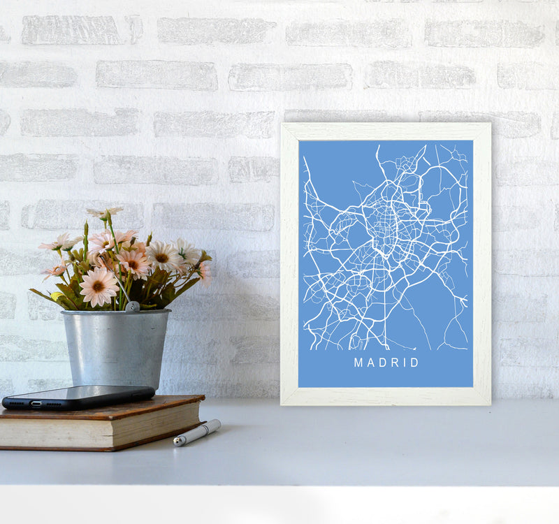 Madrid Map Blueprint Art Print by Pixy Paper A4 Oak Frame