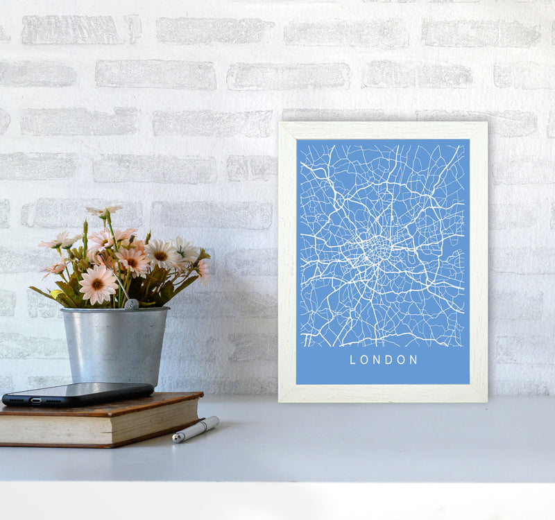 London Map Blueprint Art Print by Pixy Paper A4 Oak Frame