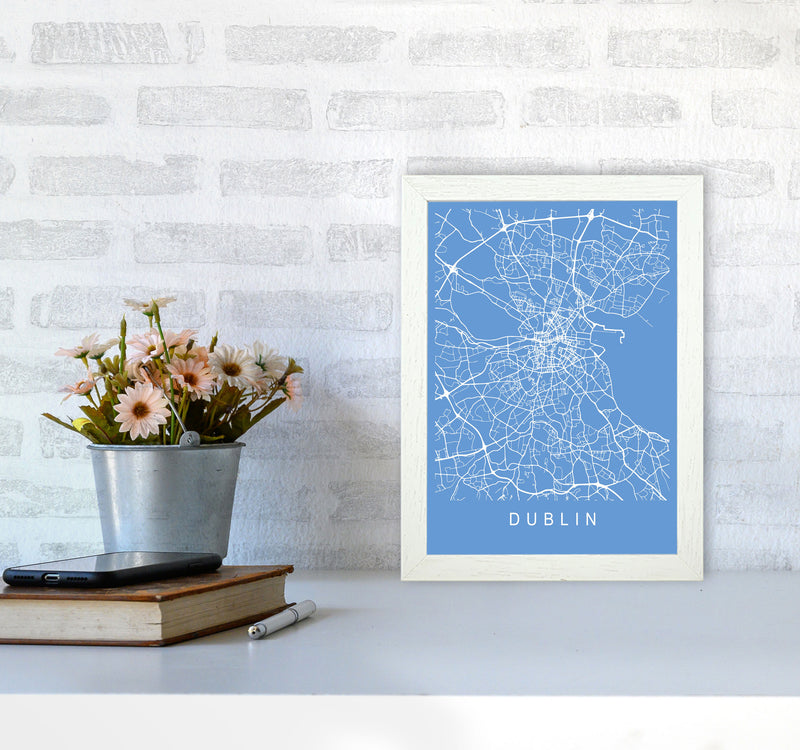 Dublin Map Blueprint Art Print by Pixy Paper A4 Oak Frame