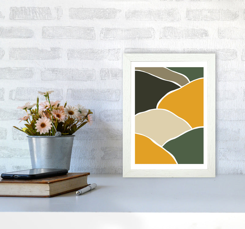 Wild Collection Hills Abstract Art Print by Pixy Paper A4 Oak Frame