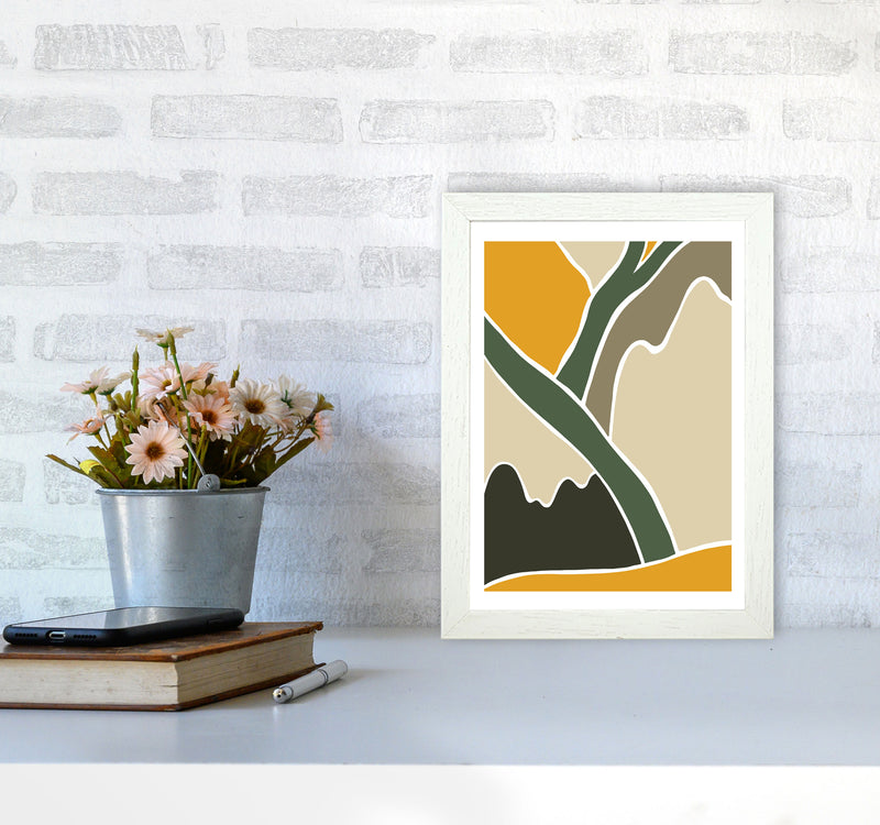 Wild Collection Mountains Abstract Art Print by Pixy Paper A4 Oak Frame
