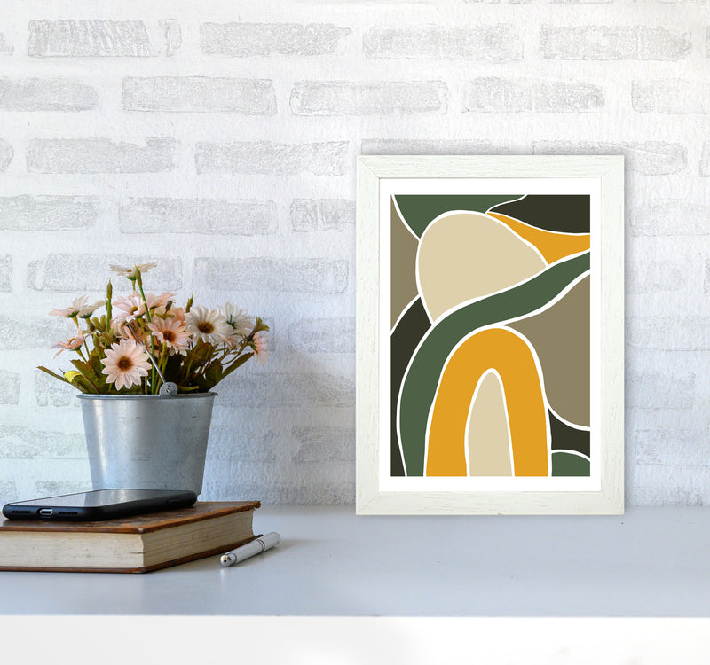 Wild Collection Rainbow and Hills Abstract Art Print by Pixy Paper A4 Oak Frame