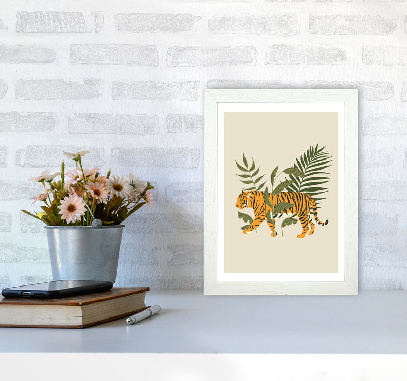 Wild Collection Tiger Art Print by Pixy Paper A4 Oak Frame