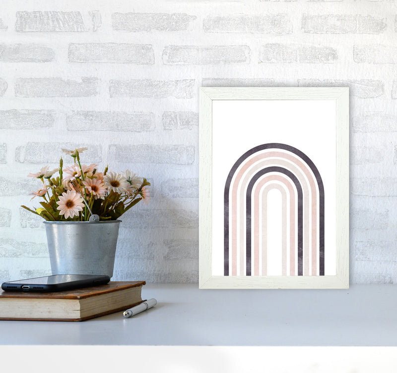 Rainbow pink cotton Art Print by Pixy Paper A4 Oak Frame