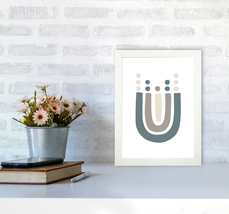 Inspired Upside Down Natural Rainbow White Art Print by Pixy Paper A4 Oak Frame