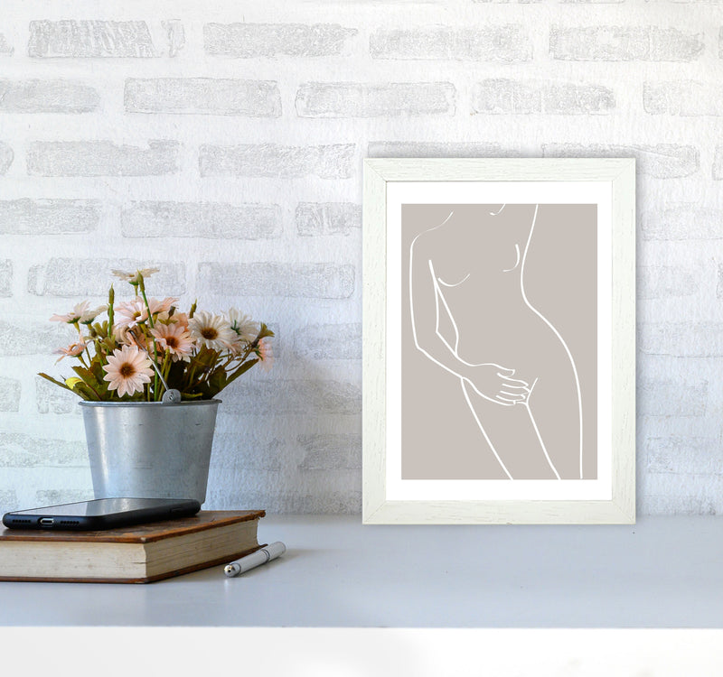 Inspired Stone Woman Silhouette Line Art Art Print by Pixy Paper A4 Oak Frame