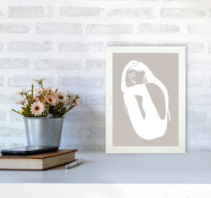 Inspired Stone Woman Silhouette Art Print by Pixy Paper A4 Oak Frame