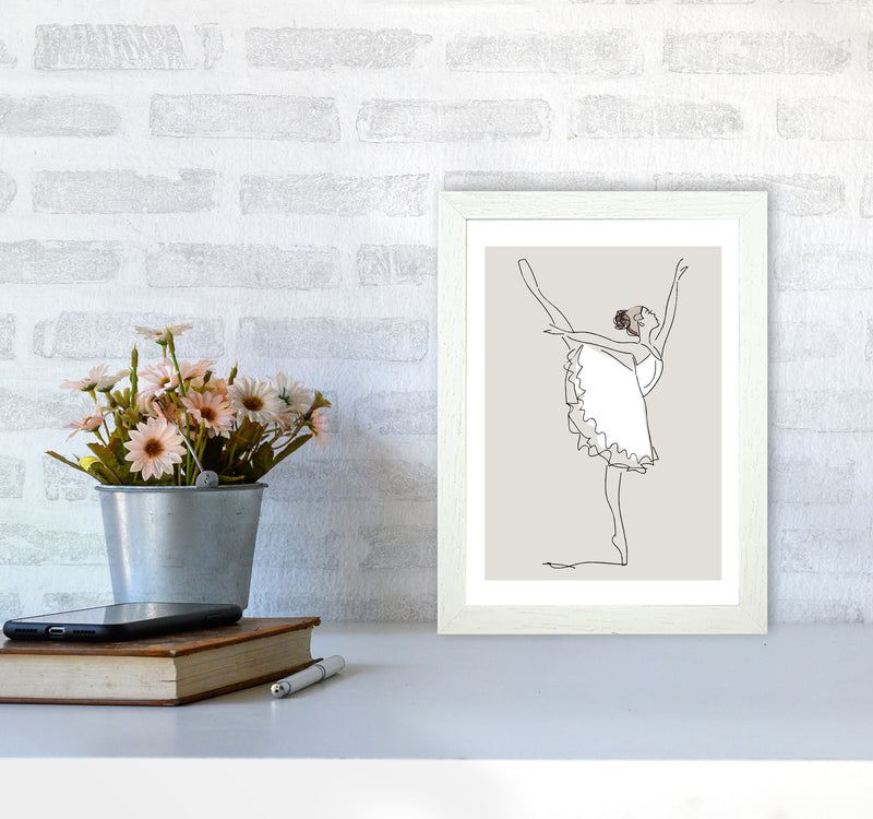 Inspired Stone Ballerina Art Print by Pixy Paper A4 Oak Frame