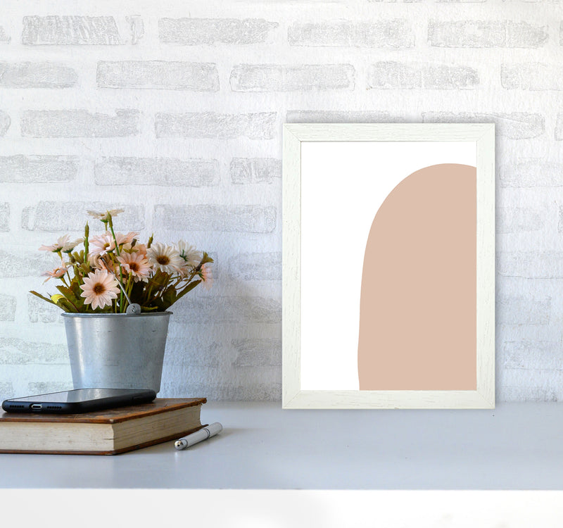 Inspired Pink Abstract Shape Art Print by Pixy Paper A4 Oak Frame