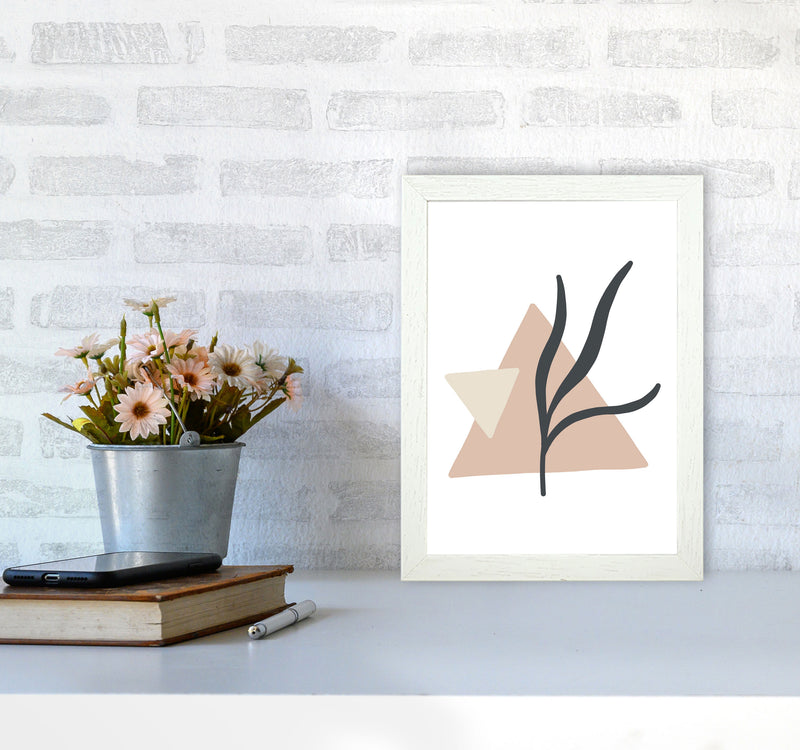 Inspired Pink Triangle Abstract Art Print by Pixy Paper A4 Oak Frame