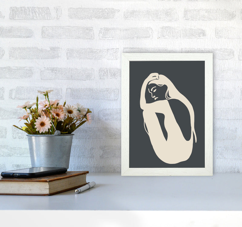 Inspired Off Black Woman Silhouette Art Print by Pixy Paper A4 Oak Frame