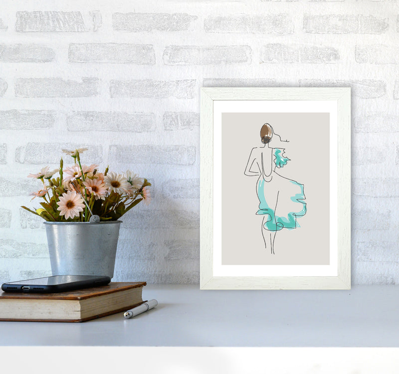 Inspired Stone Woman in Dress Line Art Art Print by Pixy Paper A4 Oak Frame