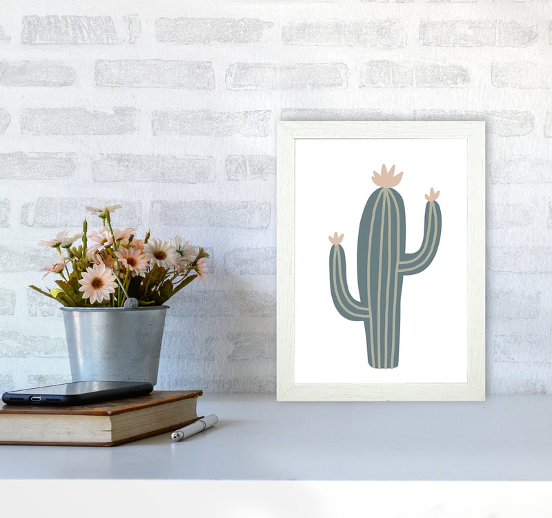 Inspired Natural Cactus Art Print by Pixy Paper A4 Oak Frame