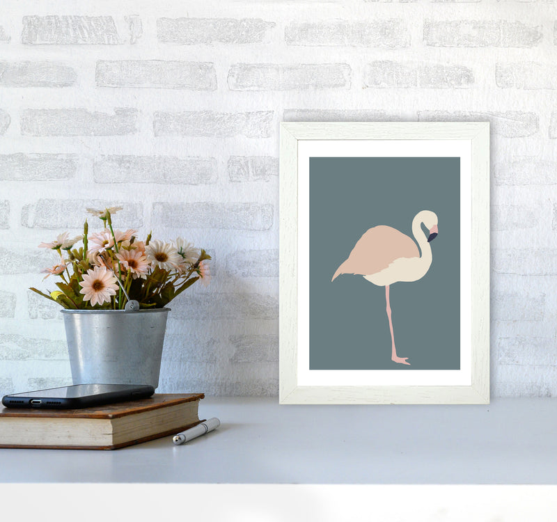 Inspired Flamingo Art Print by Pixy Paper A4 Oak Frame