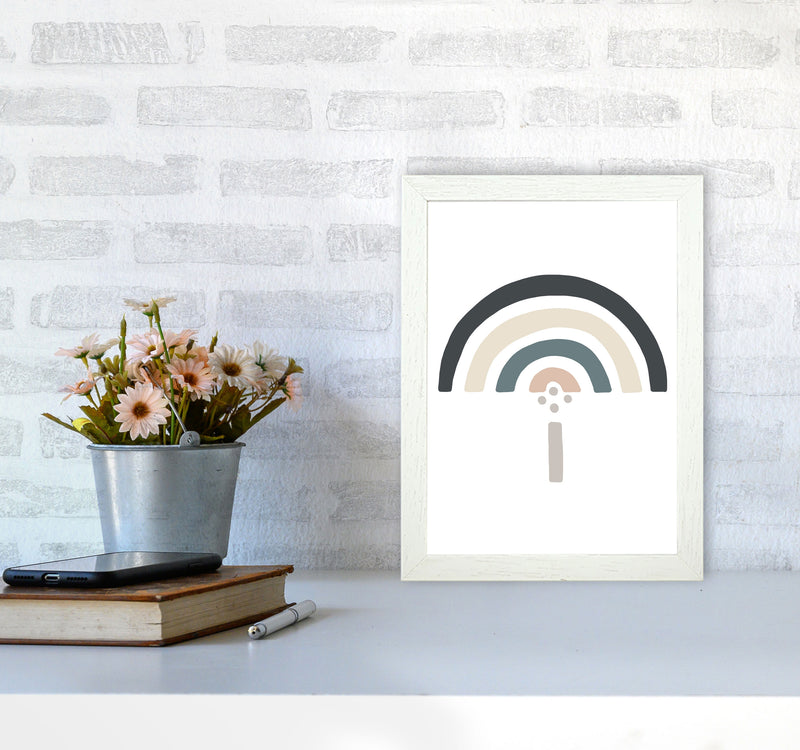 Inspired Natural Rainbow White Art Print by Pixy Paper A4 Oak Frame