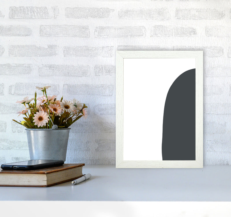 Inspired Off Black Half Stone Right Art Print by Pixy Paper A4 Oak Frame