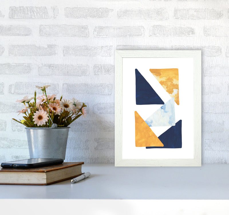 Horizon Abstract Triangles  Art Print by Pixy Paper A4 Oak Frame