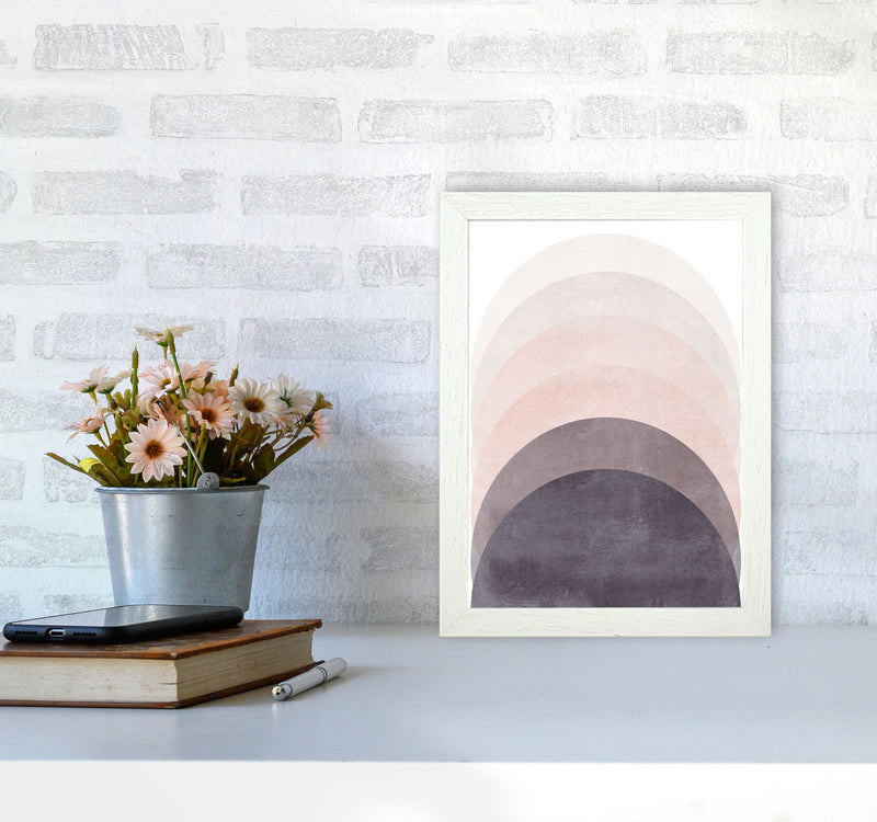 Gradient Sun rising cotton pink Art Print by Pixy Paper A4 Oak Frame