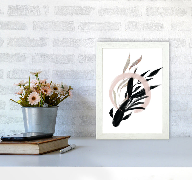 Delicate Floral Fish 02 Art Print by Pixy Paper A4 Oak Frame