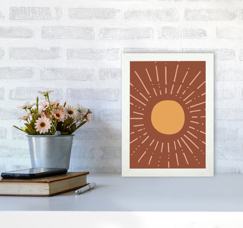Autumn Sun abstract Art Print by Pixy Paper A4 Oak Frame