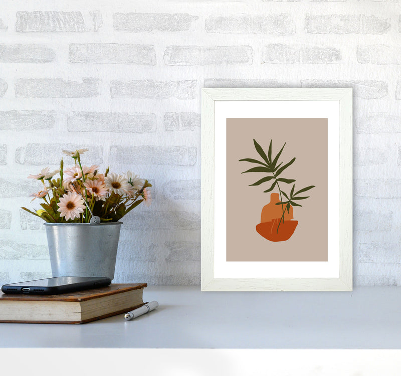 Autumn Plant abstract Art Print by Pixy Paper A4 Oak Frame