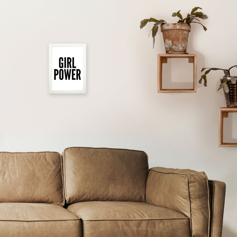Girl Power Art Print by Pixy Paper A4 Oak Frame