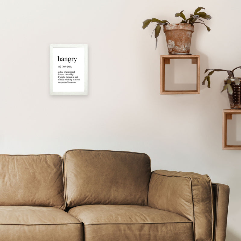 Hangry Definition Art Print by Pixy Paper A4 Oak Frame