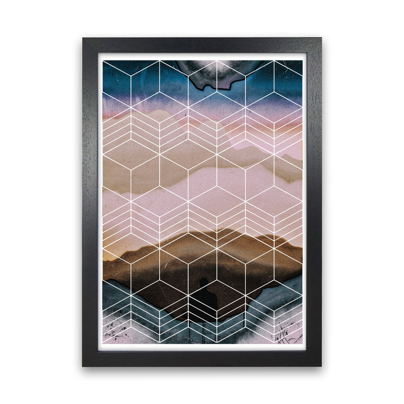 Geometric Abstract Modern Print Black Grain