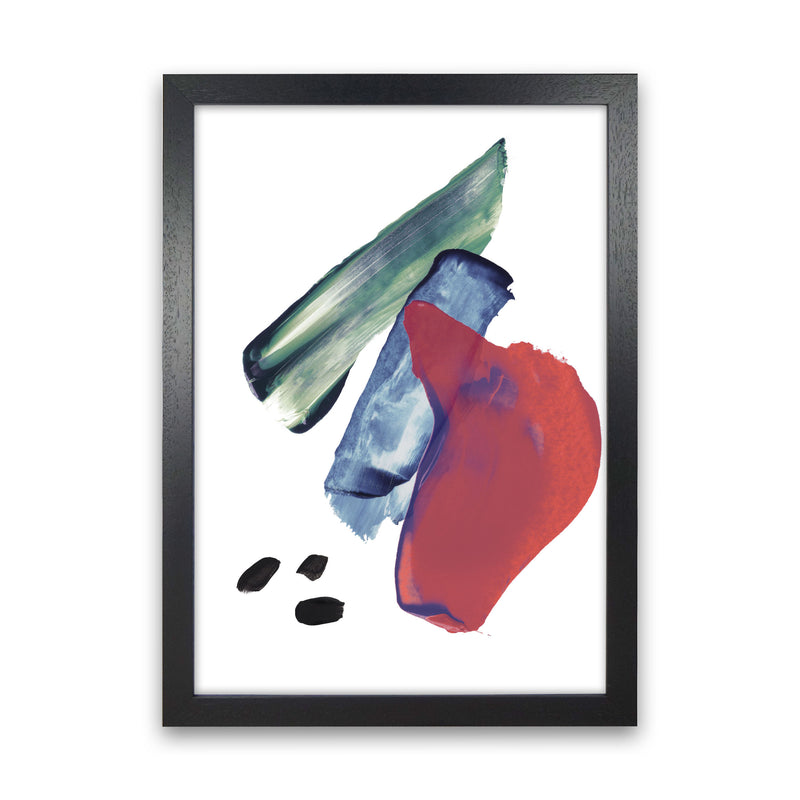 Red And Blue Mixed Watercolour Abstract Modern Print Black Grain
