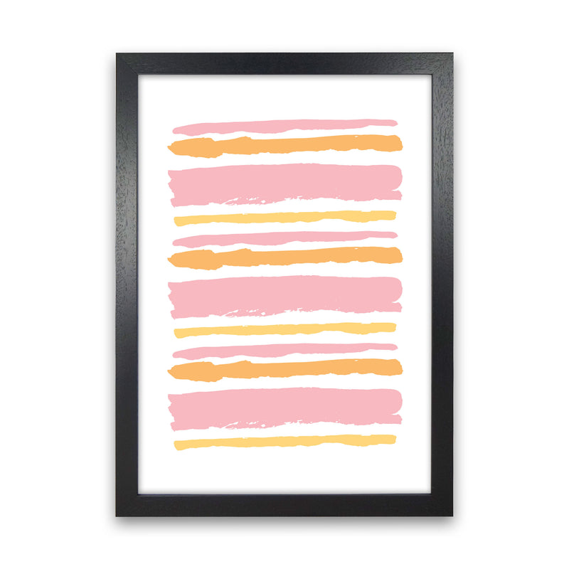 Pink Contrast Abstract Stripes Modern Print Black Grain