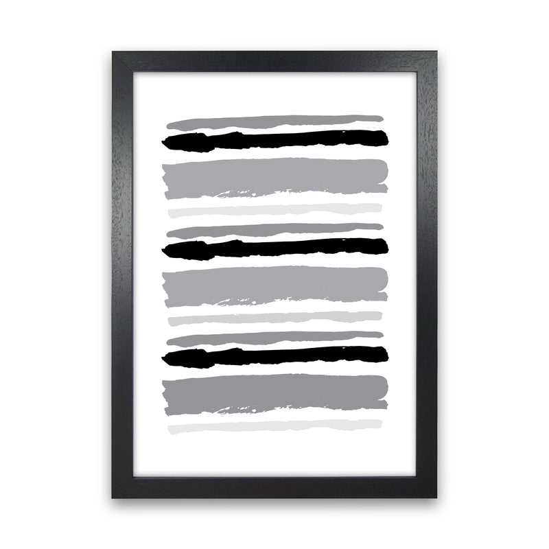 Black Contrast Abstract Stripes Modern Print Black Grain