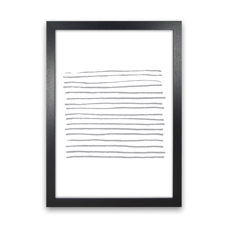 Grey Zebra Lines Abstract Modern Print Black Grain
