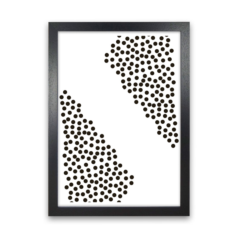 Black Corner Polka Dots Abstract Modern Print Black Grain