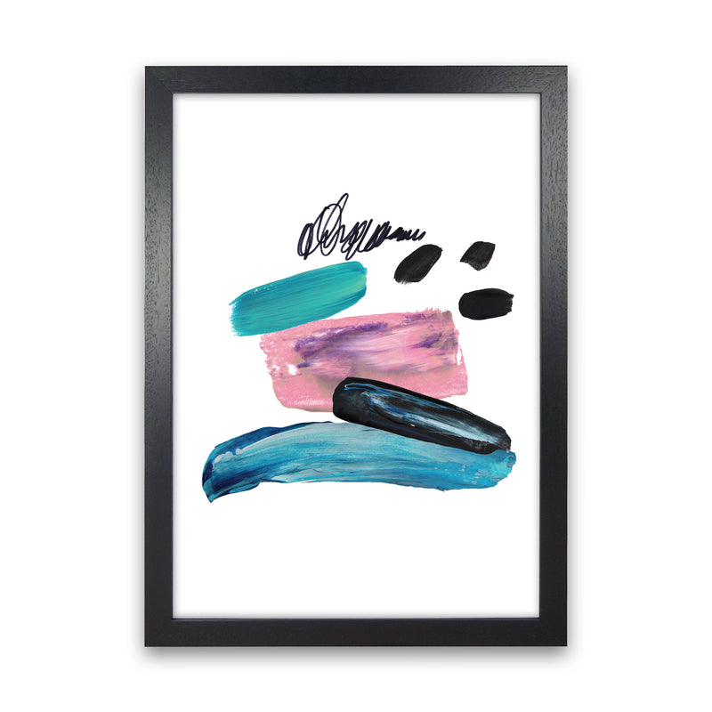 Pink And Teal Abstract Artboard Modern Print Black Grain