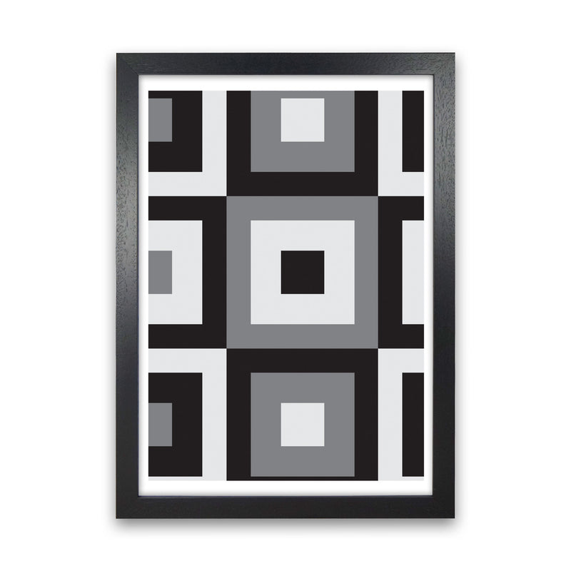 Grey Abstract Patterns 1 Modern Print Black Grain