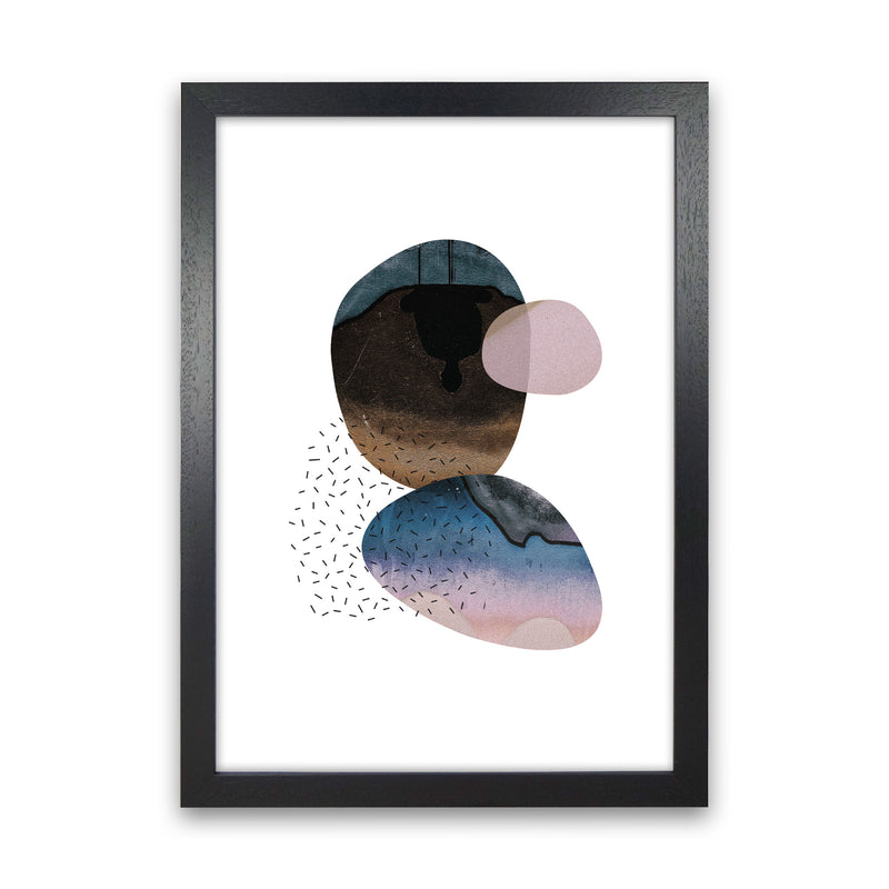Pastel And Sand Abstract Shapes Modern Print Black Grain